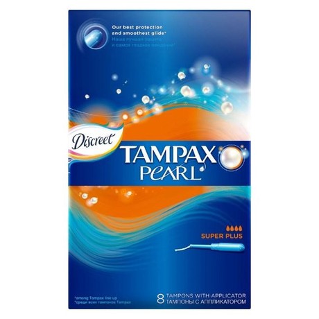 Тампоны гигиенические TAMPAX Discreet Pearl Super Plus аппликатор, 8 шт.