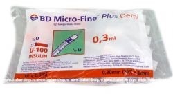 Шприц инсулиновый Micro-Fine + с иглой 0,3мл 30G