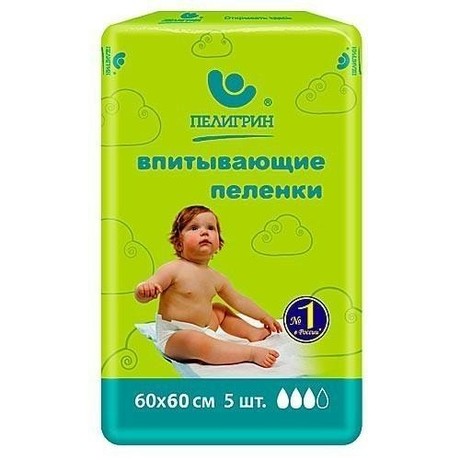 Пеленка HARTMANN детские 60х60см, 5 шт.