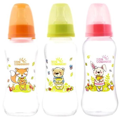 Бутылочка детская МИР ДЕТСТВА  11213 полипропиленовая эргономичной формы с силиконовой соской 250 мл