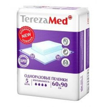 Пеленка ТЕРЕЗА МЕД Супер одноразовая 60х90см, 5 шт.
