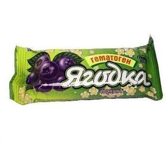 Гематоген Ягодка плитка 40г (черника)