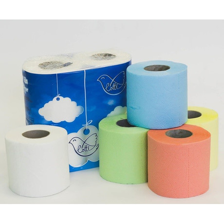 Бумага туалетная LOTTI 2-слойная зеленая, 4 шт.