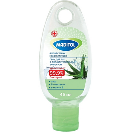 Гель MADITOL Antiseptic антибактериальный для рук Алоэ 45 мл