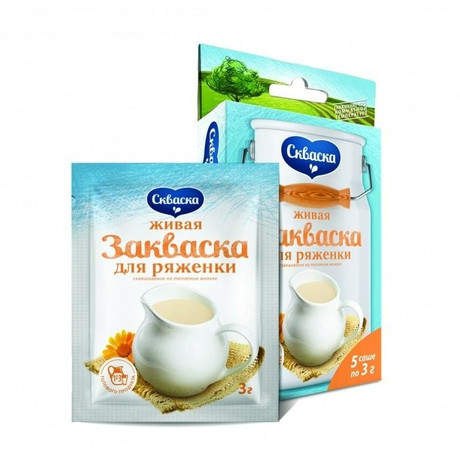 Закваска бактериальная скваска для ряженки 3г, 5 шт.