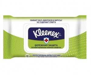 Салфетки KLEENEX влажные антибактериальные Алоэ, 40 шт.