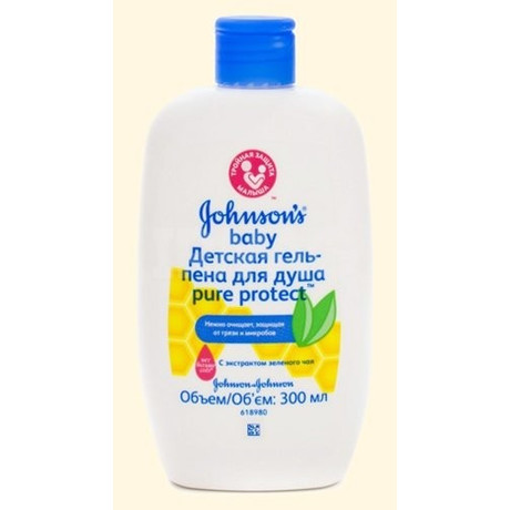 Гель-пенка детская ДЖОНСОН baby для душа с зеленым чаем 300мл