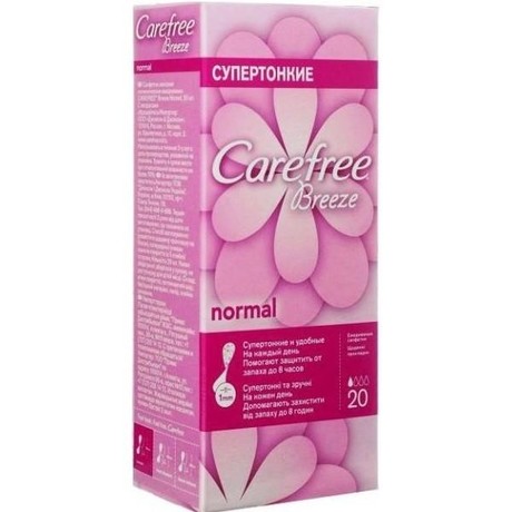 Прокладки гигиенические CAREFREE BREEZ NORMAL, 20 шт.