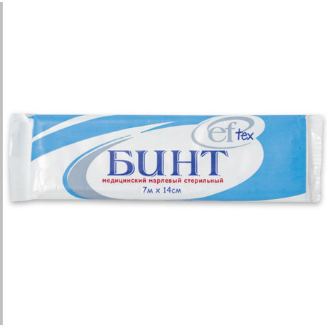 Бинт EFTEX Премиум марлевый стерильный  7м х 14см (инд. уп.) (36г./кв.м.)