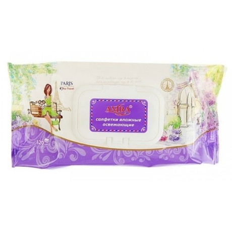 Салфетки AMRA Travel London  влажные освежающие, 120 шт.