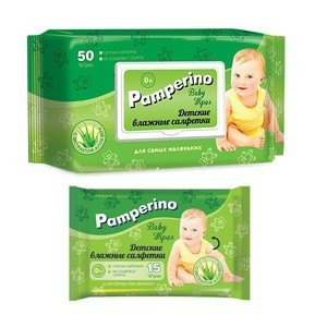Салфетки детские ПАМПЕРИНО влажные 50 шт. + салфетки 15 шт.