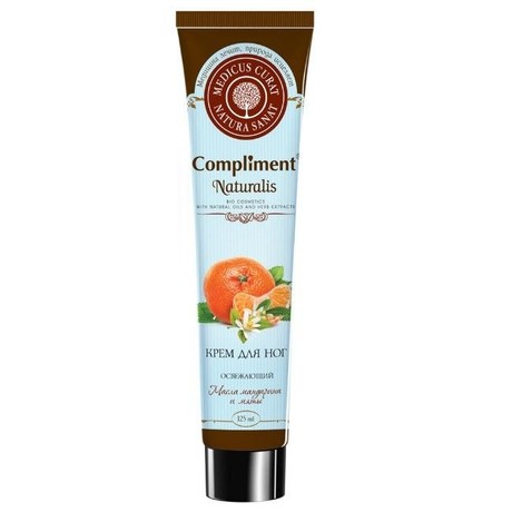 Крем COMPLIMENT Naturalis для ног тонизирующий с ментолом Масло мандарина и мяты 125 мл