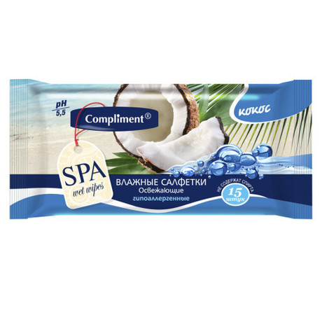 Салфетки COMPLIMENT SPA влажные Кокос
