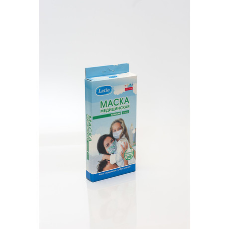 Маска медицинская трехслойная на резинках инд.уп.