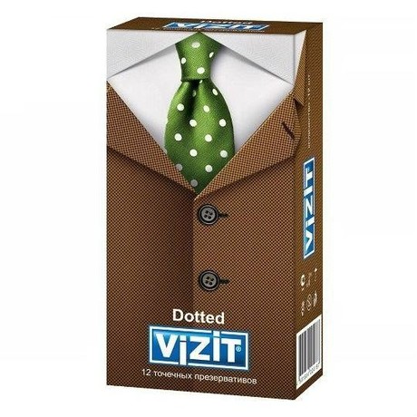 Презерватив VIZIT Hi-Tech  Dotted (точечные с пупырышками), 12 шт.