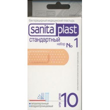 Лейкопластырь SANITAPLAST Стандартный 1,9 х 7,2см, 10 шт.  (набор №1)