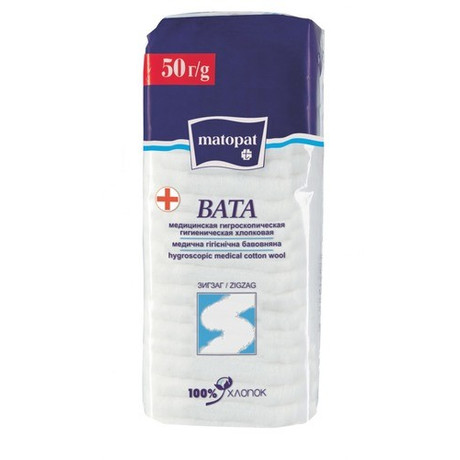 Вата BELLA Matopat хиргическая зиг-заг 50г