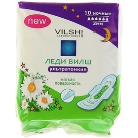 Прокладки гигиенические ЛЕДИ ВИЛШ Drynet ночные ультратонкие с крылышками, 10 шт.