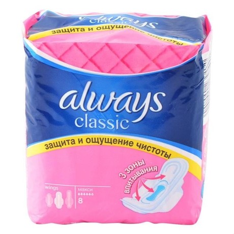 Прокладки гигиенические ALWAYS Classic Maxi Dry, 8 шт.