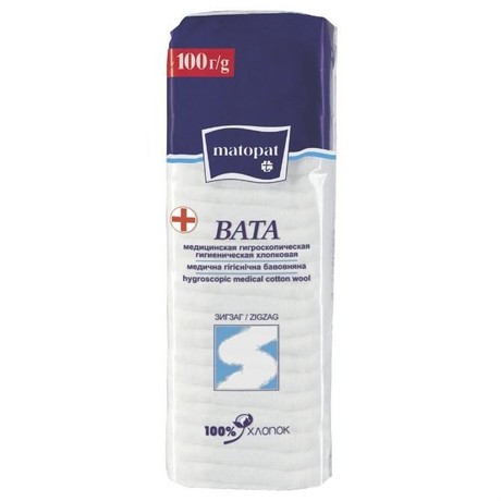 Вата BELLA Matopat гигроскопическая нестерильная  зиг-заг 100 г