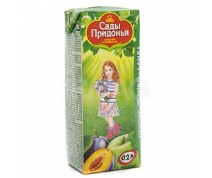 Нектар САДЫ ПРИДОНЬЯ яблоко-слива с мякотью, 200мл