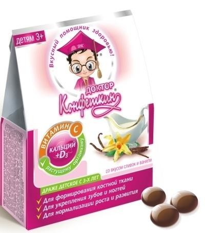 Драже ДОКТОР КОНФЕТКИН кальций 100г