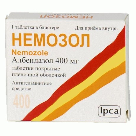 Немозол таблетки жевательные 400мг, 4 шт.
