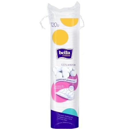 Ватные диски BELLA с закрытым краем, 120 шт.