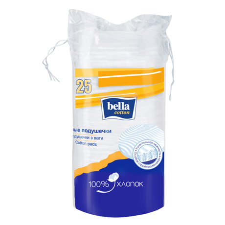 Ватные диски BELLA с закрытым краем, 25 шт.