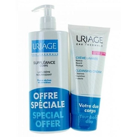 Uriage молочко увлажняющее для тела 500мл + крем пенящийся 200мл