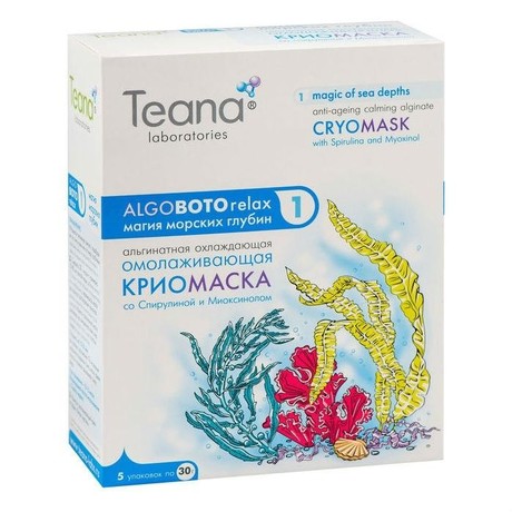 Маска косметическая TEANA Laboratories "ALGO BOTORELAX" крио Магия морских глубин омолаживающая 30 г, 5 шт.