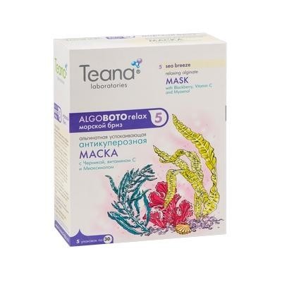 Маска косметическая TEANA Laboratories "ALGO BOTORELAX" Морской бриз успокаивающая антикуперозная 30 г, 5,шт.