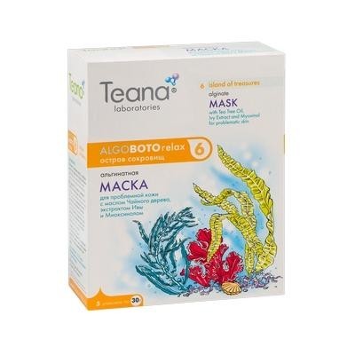 Маска косметическая TEANA Laboratories "ALGO BOTORELAX" Остров сокровищ Анти-акне 30 г, 5 шт.