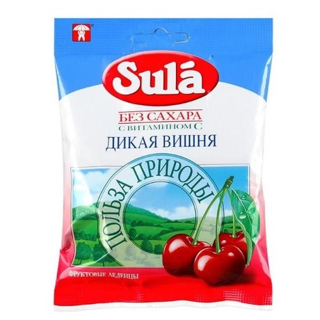 Зула ("Sula") леденцы для диабетиков 60г (вишня)
