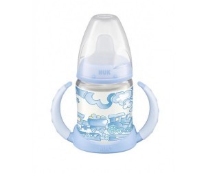 Бутылочка детская NUK Rose & Blue полипропиленовая с ручкой обучающая с/сп (с 6мес.) 150мл (арт. 10 743 314)