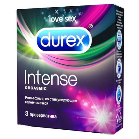 Презерватив DUREX INTENSE ORGASMIC (рельефные), 3  шт.