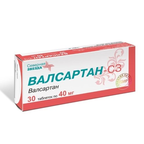 Валсартан-СЗ таблетки 40 мг, 30 шт.