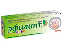 Эфилипт Бро Бэби крем для детей разогревающий с отхаркивающим эффектом 40г (2+1)