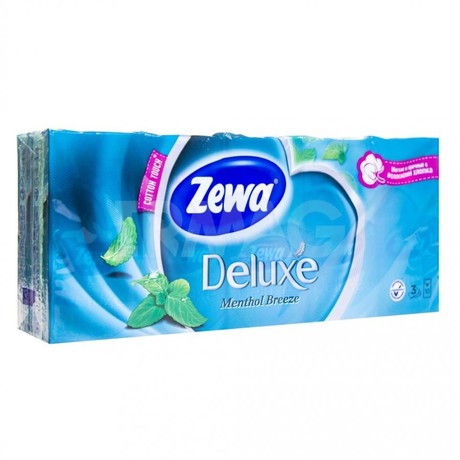 Платок носовой ZEWA Deluxe ментол 10шт.x10