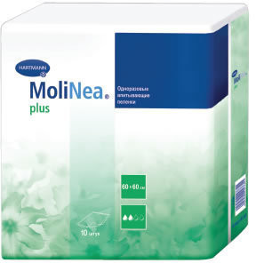 Пеленка MOLINEA PLUS впитывающая одноразовая 60см х 90см 10 шт.