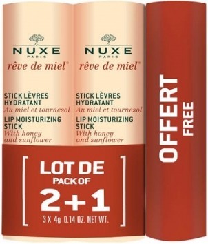Nuxe (Нюкс) Reve De Miel стик увлажняющий для губ 4г, 3 шт.