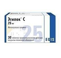 Эгилок С таблетки пролонгированного действия  25мг, 30 шт.