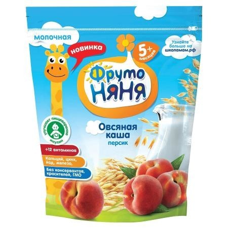 Каша ФРУТОНЯНЯ молочная овсянка/персик (с 5 мес.) 200г