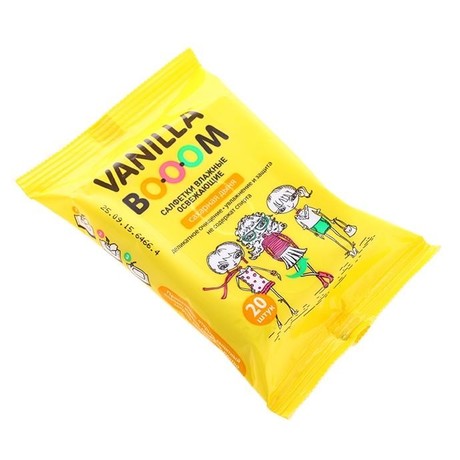 Салфетки Ванила Бум влажные Сахарная дыня, 20 шт.