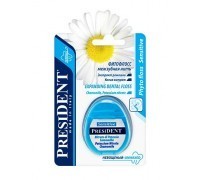 Зубная нить ПРЕЗИДЕНТ фитофлосс Sensitive с ромашкой невощеная 25м (арт. 0114)