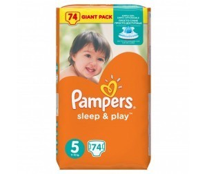 Подгузники PAMPERS Sleep & Play Junior (11-18кг) 74 шт. (ромашка)