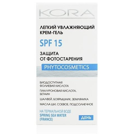 Крем-гель КОРА защита от фотостарения SPF-15 50мл