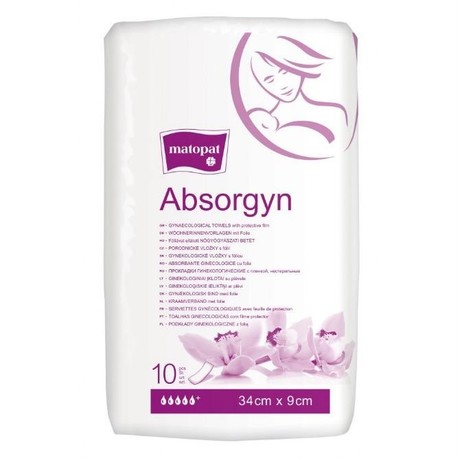 Прокладки гигиенические MATOPAT ABSORGYN для рожениц нестерильные б/пленки 34х9см, 10 шт.