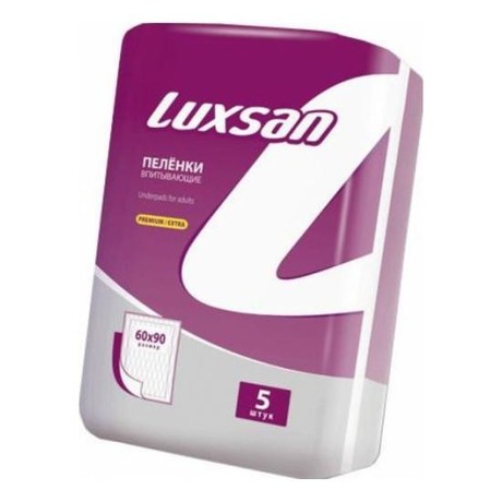 Пеленка Luxsan Premium Extra детские одноразовые 60х90см, 5 шт.