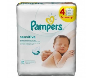 Салфетки детские ПАМПЕРС Sensitive влажные   4х56 шт.